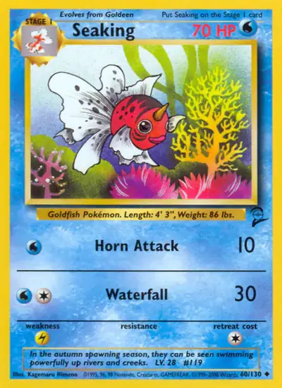 Seaking 60/130, Base Set 2, illustrated by Kagemaru Himeno