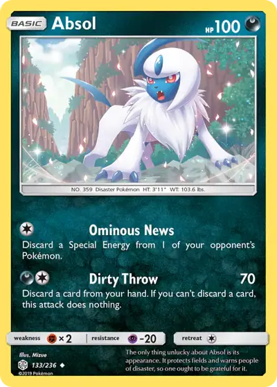 Absol 133/236, Cosmic Eclipse, illustrated by Mizue