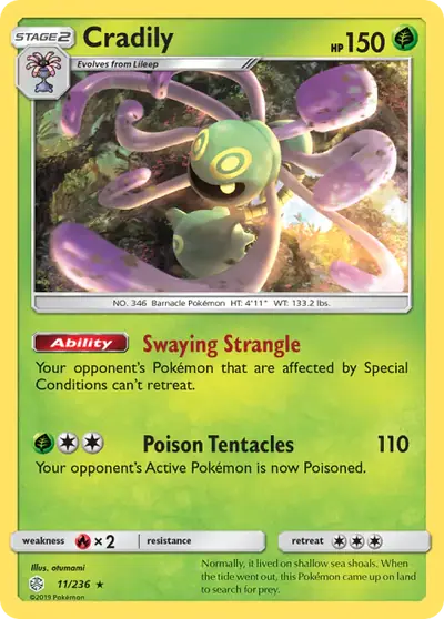 Cradily 11/236, Cosmic Eclipse, illustrated by otumami
