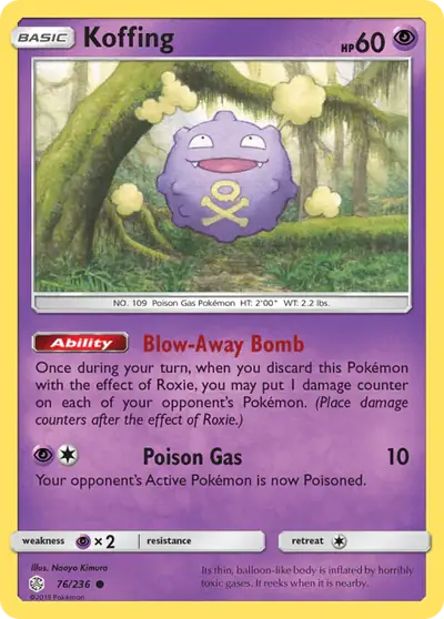 Koffing 76/236, Cosmic Eclipse, illustrated by Naoyo Kimura