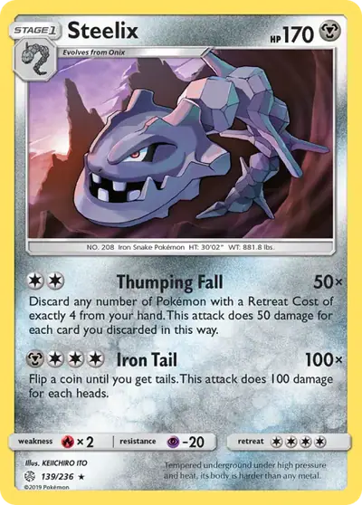 Steelix 139/236, Cosmic Eclipse, illustrated by KEIICHIRO ITO