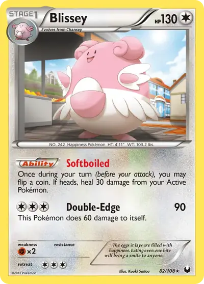 Blissey 82/108, Dark Explorers, illustrated by Kouki Saitou