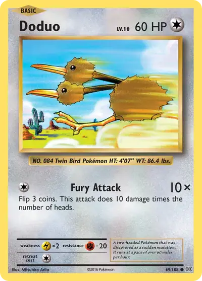 Doduo 69/108, Evolutions, illustrated by Mitsuhiro Arita