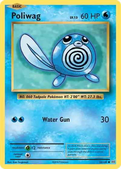 Poliwag 23/108, Evolutions, illustrated by Ken Sugimori