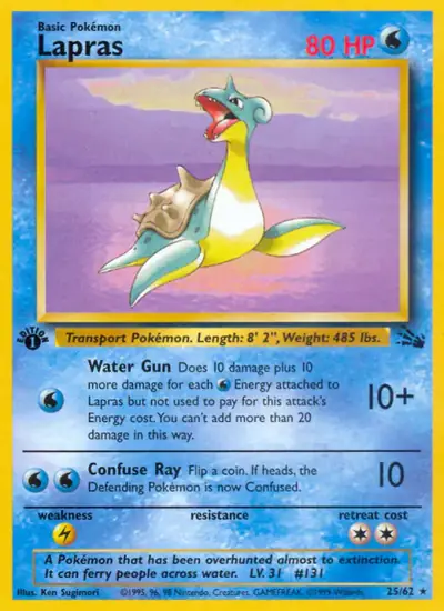 Lapras 25/062, Fossil, illustrated by Ken Sugimori