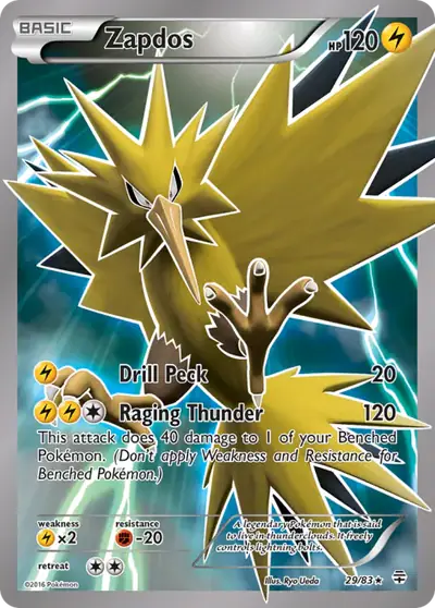Zapdos 29/083, Generations, illustrated by Ryo Ueda