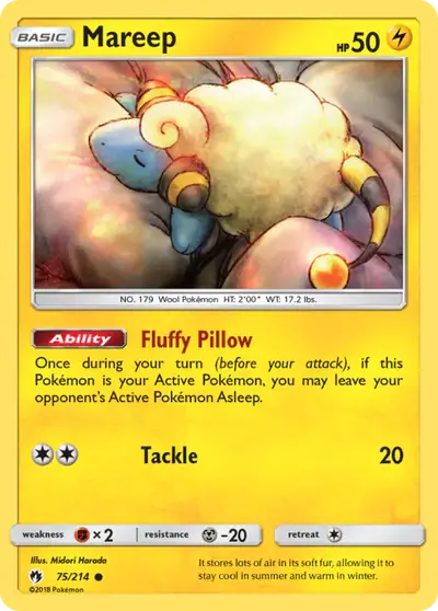 Mareep 75/214, Lost Thunder, illustrated by Midori Harada
