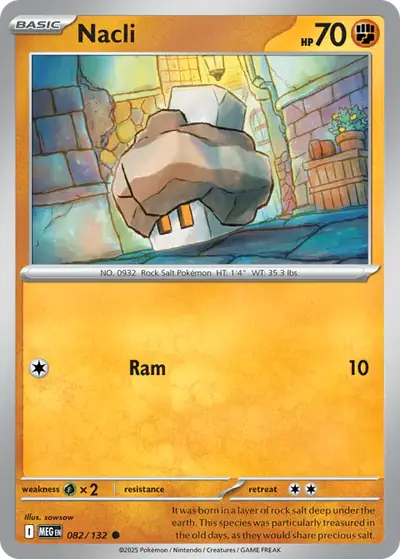 Nacli 082/132, Mega Evolution Base, illustrated by sowsow