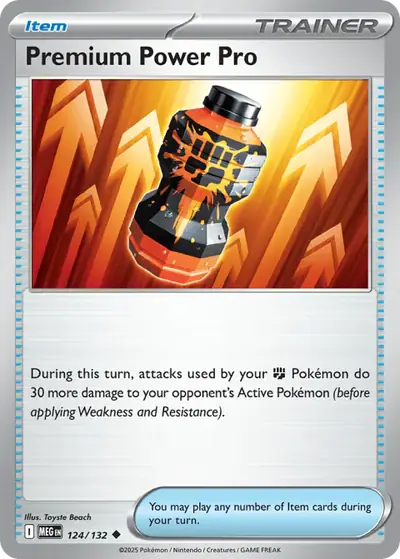 Premium Power Pro 124/132, Mega Evolution Base, illustrated by Toyste Beach
