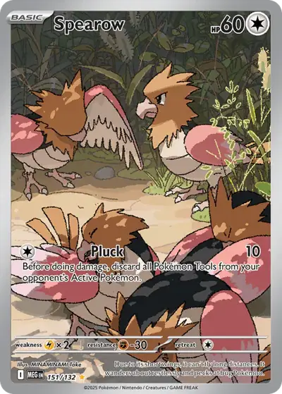 Spearow 151/132, Mega Evolution Base, illustrated by MINAMINAMI Take