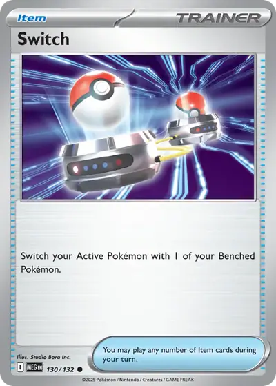 Switch 130/132, Mega Evolution Base, illustrated by Studio Bora Inc.