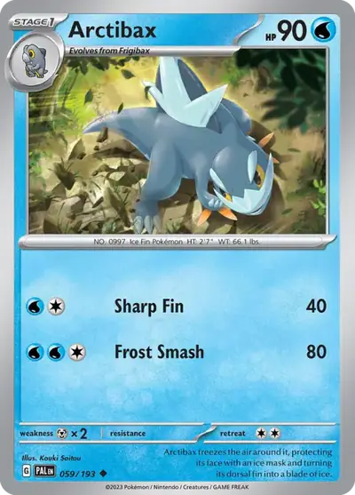 Arctibax 059/193, Paldea Evolved, illustrated by Kouki Saitou