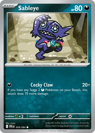 Sableye 059/094, Phantasmal Flames, illustrated by osare