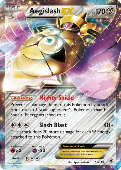 Aegislash-EX 65/119, Phantom Forces, illustrated by Ayaka Yoshida