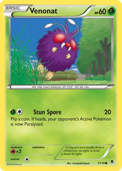 Venonat 1/119, Phantom Forces, illustrated by Sumiyoshi Kizuki