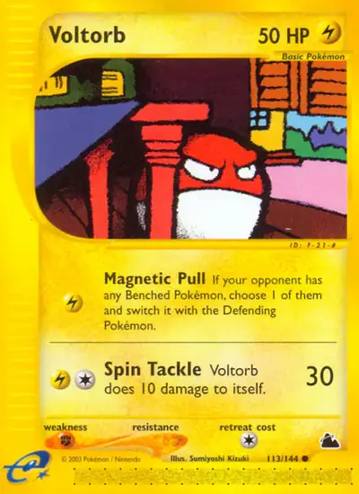 Voltorb 113/144, Skyridge, illustrated by Sumiyoshi Kizuki