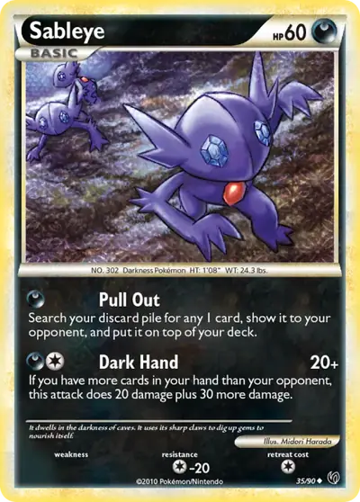 Sableye 35/090, Undaunted, illustrated by Midori Harada